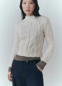 MANGO Swetry I Kardigany*Sweter z półgolfem i warkoczami