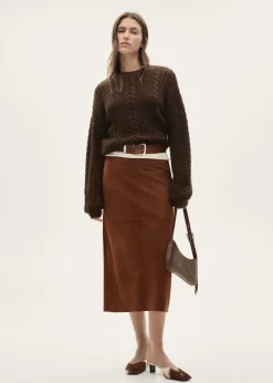 MANGO Swetry I Kardigany*Sweter z warkoczami i okrągłym dekoltem