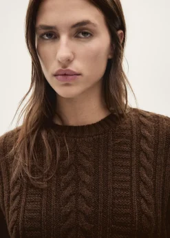 MANGO Swetry I Kardigany*Sweter z warkoczami i okrągłym dekoltem