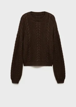 MANGO Swetry I Kardigany*Sweter z warkoczami i okrągłym dekoltem