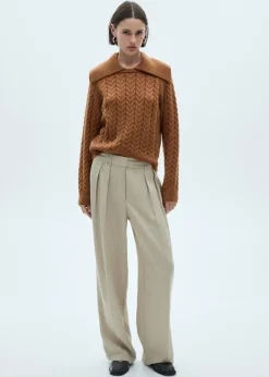 MANGO Swetry I Kardigany*Sweter z warkoczami i wykładanymi wyłogami