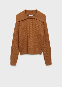 MANGO Swetry I Kardigany*Sweter z warkoczami i wykładanymi wyłogami