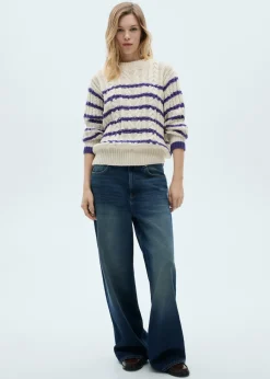 MANGO Swetry I Kardigany*Sweter z warkoczami w paski