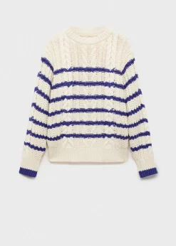 MANGO Swetry I Kardigany*Sweter z warkoczami w paski