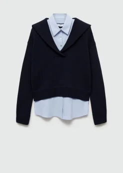 MANGO Swetry I Kardigany*Sweter z wszytą koszulą