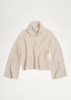 MANGO Swetry I Kardigany*Sweter z wywijanym golfem i ażurowym detalem