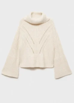 MANGO Swetry I Kardigany*Sweter z wywijanym golfem i ażurowym detalem