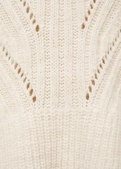 MANGO Swetry I Kardigany*Sweter z wywijanym golfem i ażurowym detalem