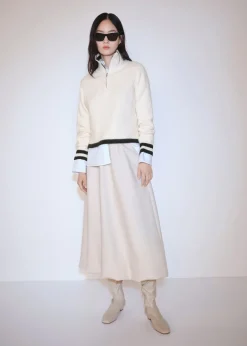 MANGO Swetry I Kardigany*Sweter z zapięciem na zamek i ozdobnymi paskami