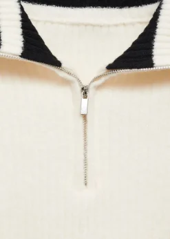 MANGO Swetry I Kardigany*Sweter z zapięciem na zamek i ozdobnymi paskami