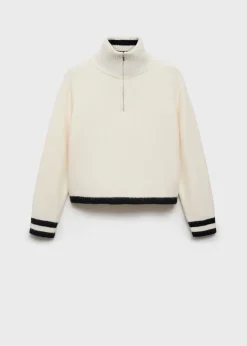 MANGO Swetry I Kardigany*Sweter z zapięciem na zamek i ozdobnymi paskami