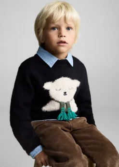 Dzieci MANGO Swetry I Kardigany*Sweter ze ściegiem niedźwiadek