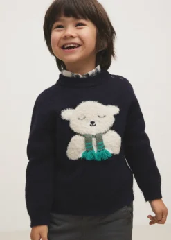 Dzieci MANGO Swetry I Kardigany*Sweter ze ściegiem niedźwiadek