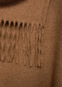 MANGO Szaliki I Chusty*Szal narzutka z dzianiny z frędzlami