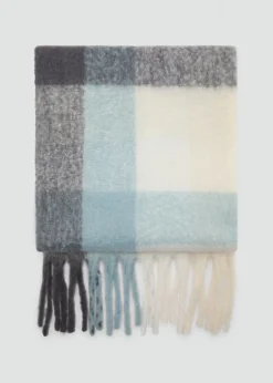 MANGO Więcej Akcesoriów*Szalik w kratę z frędzlami