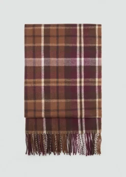 MANGO Szaliki I Chusty*Szalik w kratę z frędzlami