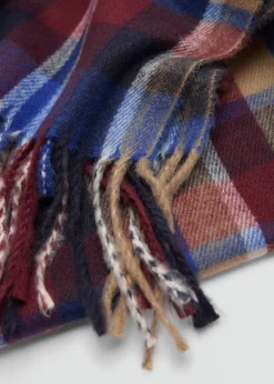 MANGO Szaliki I Chusty*Szalik w kratkę z frędzlami