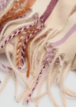 MANGO Szaliki I Chusty*Szalik w kratkę z frędzlami