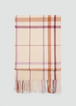 MANGO Szaliki I Chusty*Szalik w kratkę z frędzlami