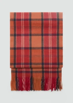 MANGO Szaliki I Chusty*Szalik w kratkę z frędzlami