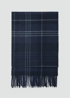 MANGO Szaliki, Czapki I Rękawiczki*Szalik w szkocką kratę z frędzlami