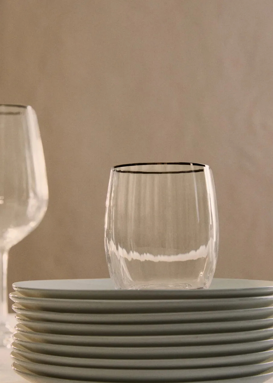 MANGO Szklanki I Kieliszki*Szklanka ze szkła z fakturą w paski