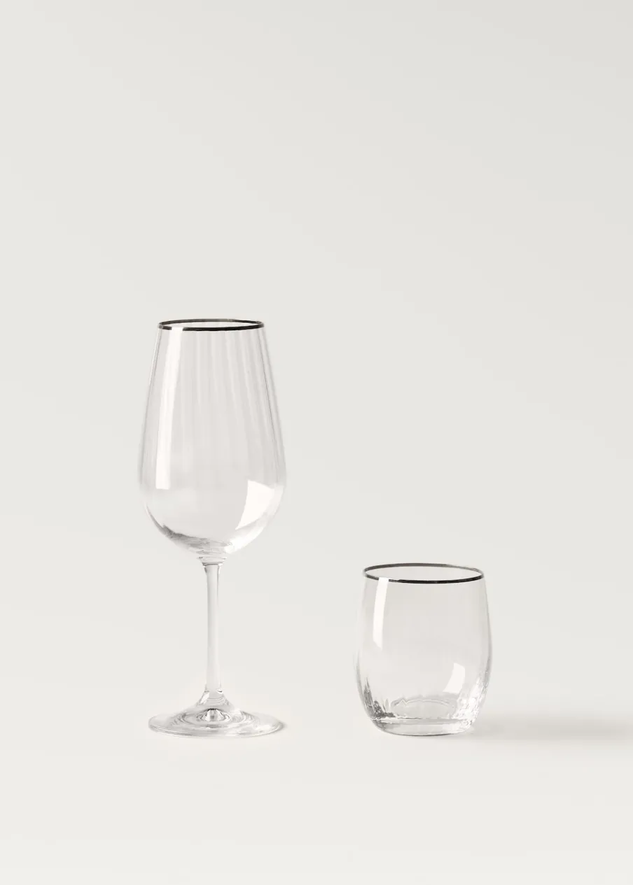 MANGO Szklanki I Kieliszki*Szklanka ze szkła z fakturą w paski