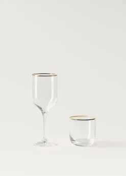 MANGO Szklanki I Kieliszki*Szklanka ze złotą obwódką