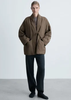 MANGO Piżamy|Piżamy*Szlafrok watowany z kieszeniami