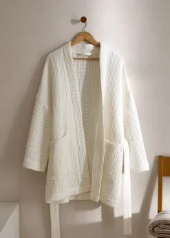 MANGO Szlafroki*Szlafrok z 100% bawełny z gofrową fakturą