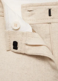 MANGO Krótkie Spodenki*Szorty bawełniano-lniane o prostym kroju