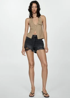 MANGO Krótkie Spodenki*Szorty dżinsowe z rozdarciami