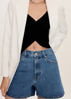 MANGO Krótkie Spodenki*Szorty dżinsowe z wysokim stanem