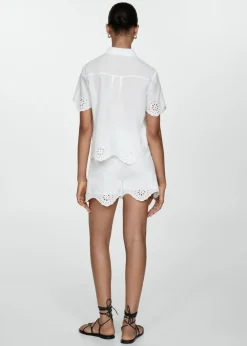 MANGO Krótkie Spodenki*Szorty haftowane z ażurowym motywem