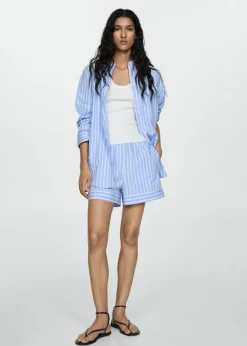 MANGO Krótkie Spodenki*Szorty o prostym kroju w paski