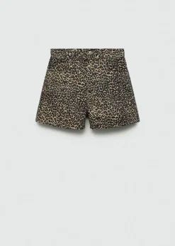 MANGO Krótkie Spodenki*Szorty o prostym kroju w lamparcie cętki