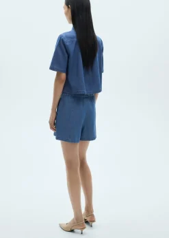 MANGO Krótkie Spodenki*Szorty z bawełny w dżinsowym stylu