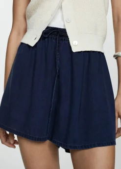 MANGO Krótkie Spodenki*Szorty z lyocellu z elastycznym pasem