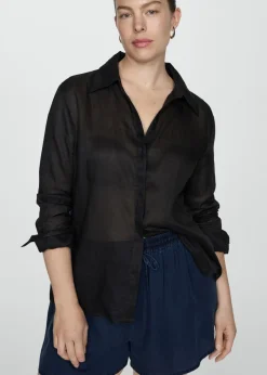 MANGO Krótkie Spodenki*Szorty z lyocellu z elastycznym pasem