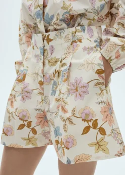 MANGO Krótkie Spodenki*Szorty z zaszewkami i kwiatowym wzorem