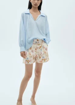 MANGO Krótkie Spodenki*Szorty z zaszewkami i kwiatowym wzorem
