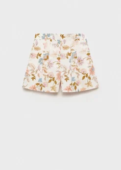 MANGO Krótkie Spodenki*Szorty z zaszewkami i kwiatowym wzorem