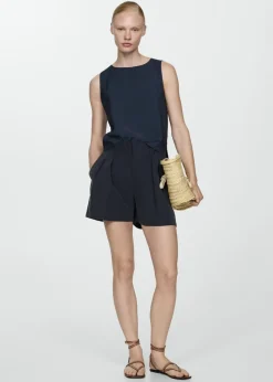 MANGO Krótkie Spodenki*Szorty ze średnim stanem i zaszewkami