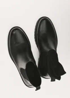 MANGO Skóra|Buty*Sztyblety skórzane na podeszwie z bieżnikiem