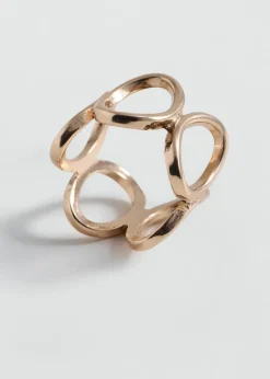 MANGO Biżuteria*Sztywny pierścionek z kółek