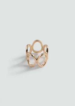 MANGO Biżuteria*Sztywny pierścionek z kółek