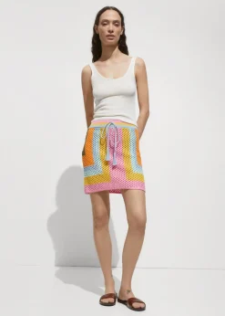 MANGO Spódnice*Szydełkowa minispódniczka wiązana w talii