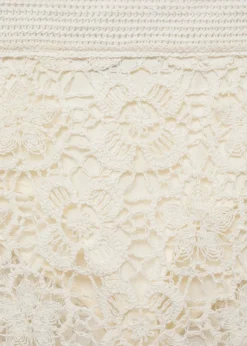 MANGO Spódnice*Szydełkowa minispódniczka z motywem kwiatów