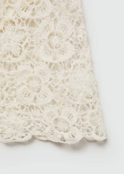 MANGO Spódnice*Szydełkowa minispódniczka z motywem kwiatów