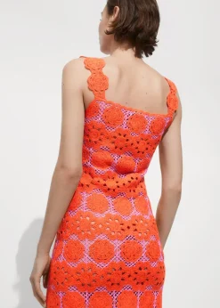 MANGO Sukienki I Kombinezony*Szydełkowa sukienka w kwiaty